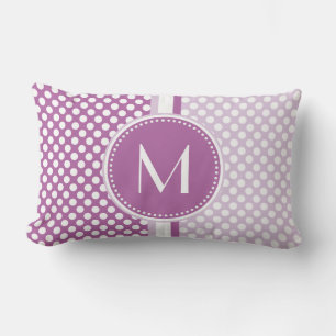 Lavendel-Tupfen-Monogramm der Flieder-  Lendenkissen