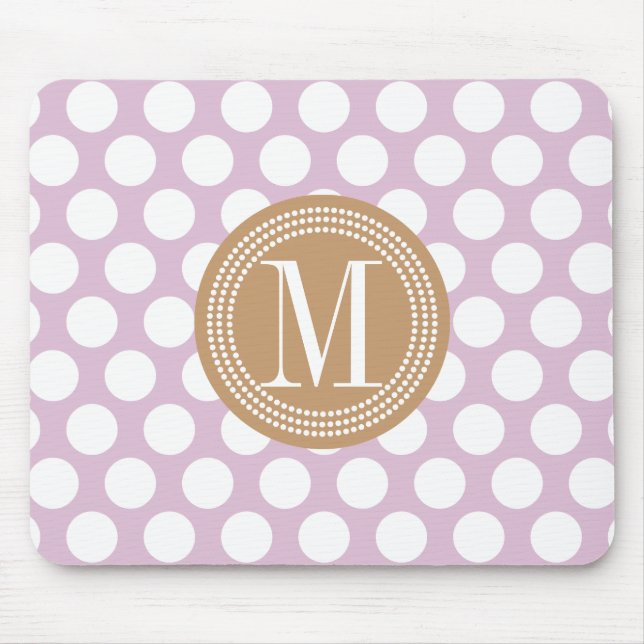 Lavendel-u. Browns große Polka-Punkte mit Mousepad (Vorne)