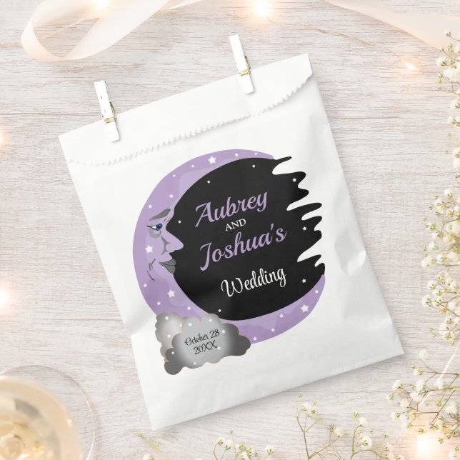 Lavendel über der Mondhochzeit Personalisiert Geschenktütchen (Ausgeschnitten)