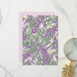 Lavendel-Überfluss Dusty Lavender Rustikale Blüten Dankeskarte