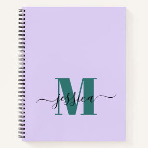 Lavendel und Aquamarines Personalisiertes Monogram Notizbuch