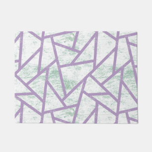 Lavendel und blassgrünes Mosaikmuster Fußmatte