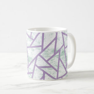 Lavendel und blassgrünes Mosaikmuster Kaffeetasse
