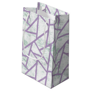 Lavendel und blassgrünes Mosaikmuster Kleine Geschenktüte