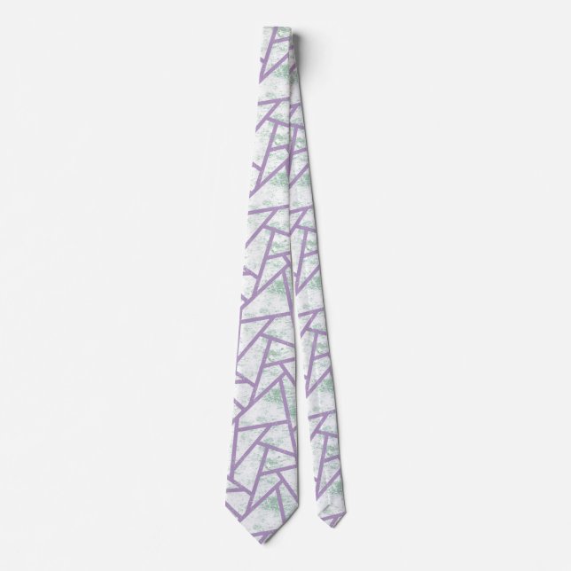 Lavendel und blassgrünes Mosaikmuster Krawatte (Vorderseite)