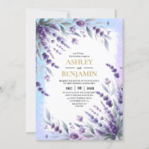 Lavendel und Blau Elegante Florale Wasserfarbe