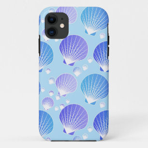 Lavendel und blaue Muscheln in blass blau Case-Mate iPhone Hülle