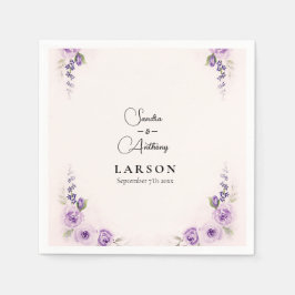 Lavendel und Blush Rose Hochzeit Napkins Serviette