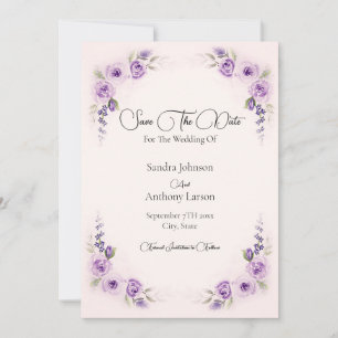 Lavendel und Blush-Rose Save the Date