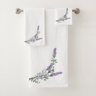 Lavendel und Eukalyptus Badhandtuch Set
