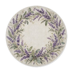 Lavendel- und Eukalyptus-Blumenkranz-Schneidbrett Schneidebrett