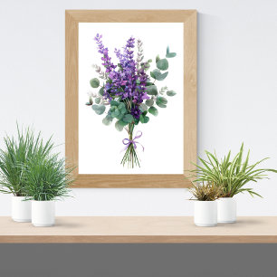 Lavendel- und Eukalyptus-Grünfloristik Botanisch  Poster
