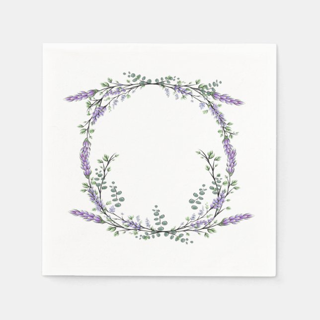 Lavendel und Eukalyptus Napkins Serviette (Vorderseite)