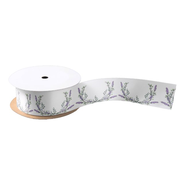 Lavendel und Eukalyptus Satinband (Spule)
