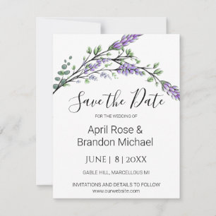 Lavendel und Eukalyptus Save the Date