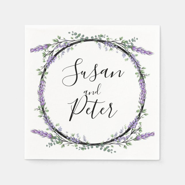 Lavendel und Eukalyptus Serviette (Vorderseite)