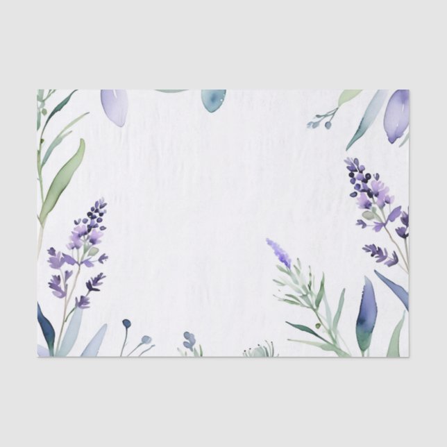 Lavendel und Eukalyptus Wasserfarbe Seidenpapier (Vorderseite)