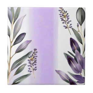 Lavendel und Eukalyptus Watercolor Fliese