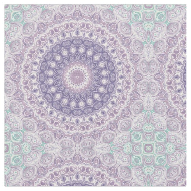 Lavendel- und Flieder-Mandala-Muster Stoff (Nahaufnahme)