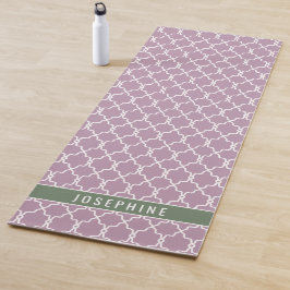 Lavendel- und gedämpftes grünes Gittermuster mit N Yogamatte