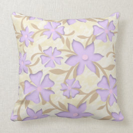 Lavendel- und Gold-Blume-Muster Kissen