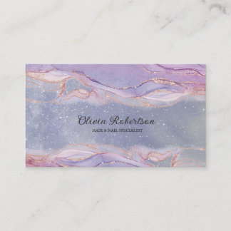Lavendel und Gold Elegante Business Card Visitenkarte