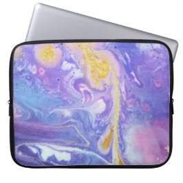 Lavendel und Gold Fluid Abstrakt Laptopschutzhülle