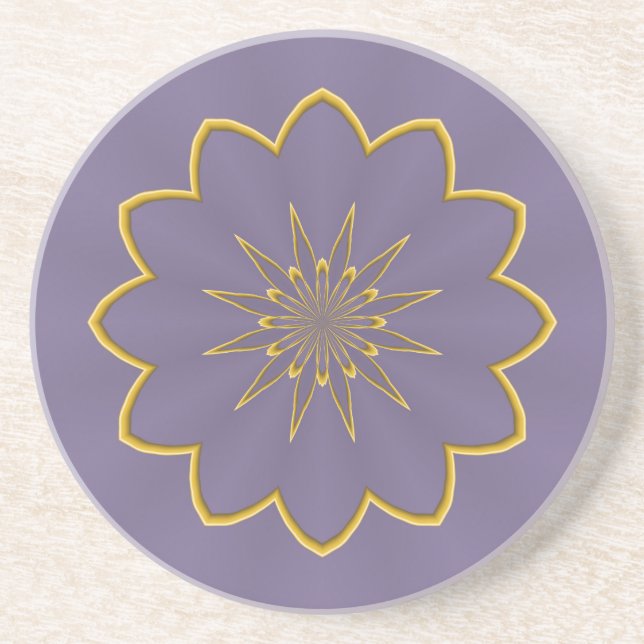 Lavendel und Gold Sandstein Untersetzer (Vorne)