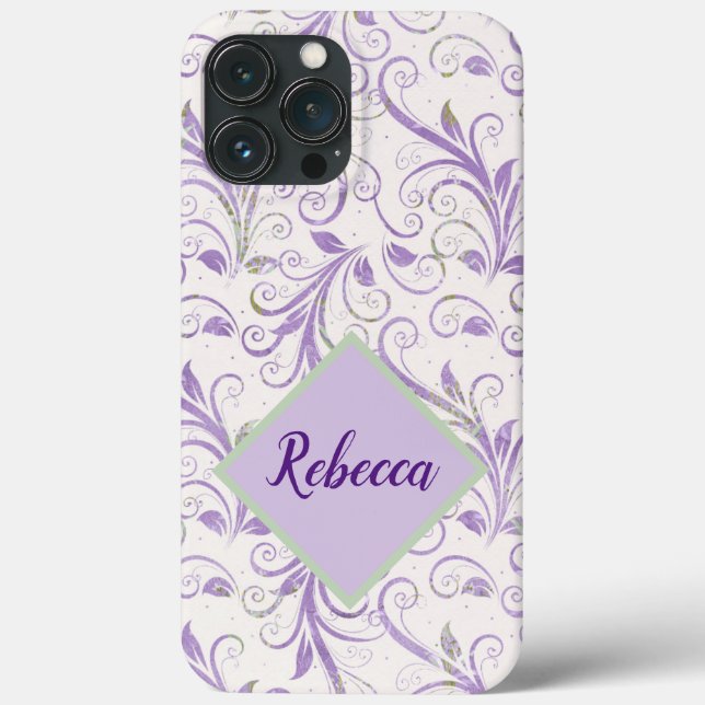 Lavendel und Green Iphone Gehäuse, personalisiert Case-Mate iPhone Hülle (Rückseite)