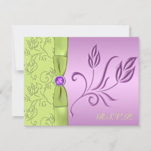 Lavendel- und Green-Juweled-RSVP-Karte RSVP Karte