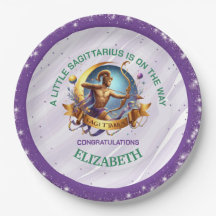 Lavendel und grüner Schütze-Zodiak-Baby-Party