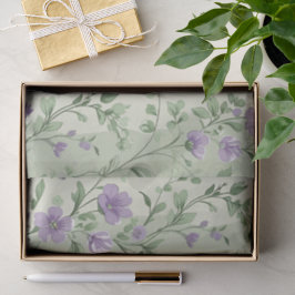 Lavendel und grünes botanisches Design Seidenpapier