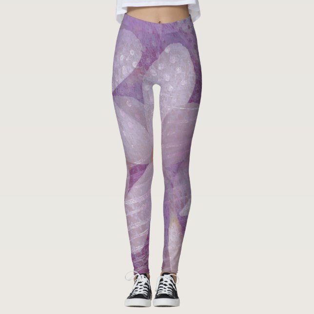 Lavendel und Lila Abstrakte Leggings (Vorderseite)