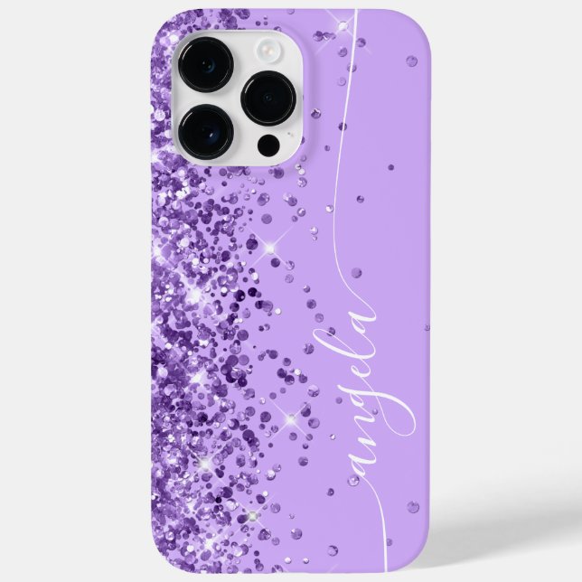 Lavendel und Lila Glitzer Glam Signature Case-Mate iPhone Hülle (Rückseite)