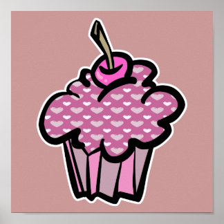 Lavendel- und Lila-Herz-Kuchen Poster
