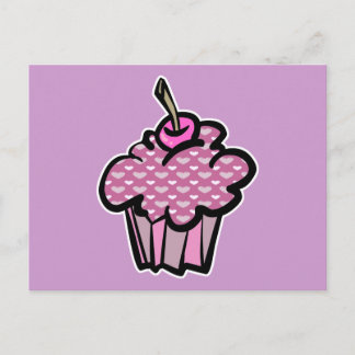 Lavendel- und Lila-Herz-Kuchen Postkarte
