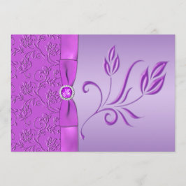 Lavendel und Lila Jewelen-Hochzeit Einladung