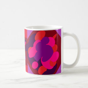 Lavendel- und Maronquadratische Muster Kaffeetasse