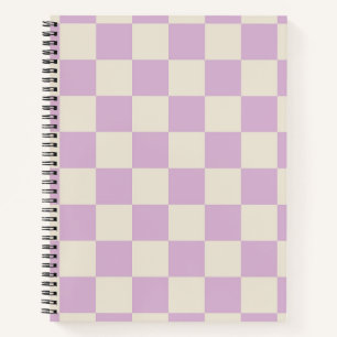Lavendel und Off White Checkerboard Notizbuch