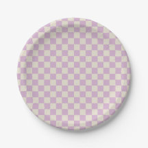 Lavendel und Off White Checkerboard
