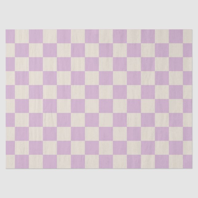 Lavendel und Off White Checkerboard Seidenpapier (Vorderseite)