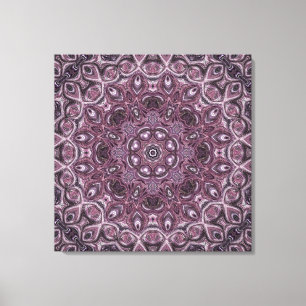 Lavendel- und Pflaumen-Marmor-Mandala-Muster Leinwanddruck