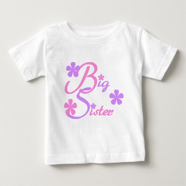 Lavendel und Pink Big Sister Tshirts und Geschenke (Vorderseite)