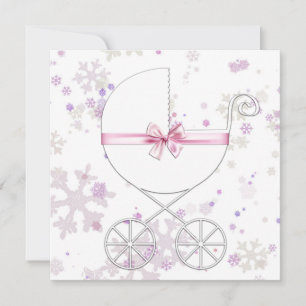 Lavendel und Pink Snowflake Babydusche Einladung