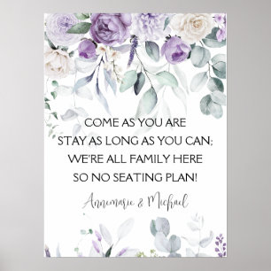 Lavendel- und Purpur-Pfingstrosen-Hochzeit Poster