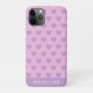 Lavendel und rosa Herzmuster Personalisiert Case-Mate iPhone Hülle