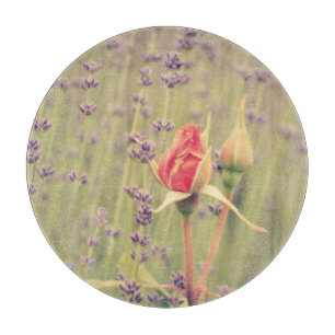 Lavendel und Rose Blume Schneidebrett