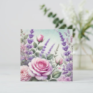 Lavendel und Rose Garden Postkarte