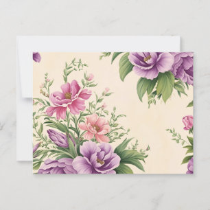 Lavendel und Rose Garten Blumendruck Postkarte