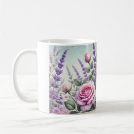 Lavendel und Rose Gartenanlage Tasse